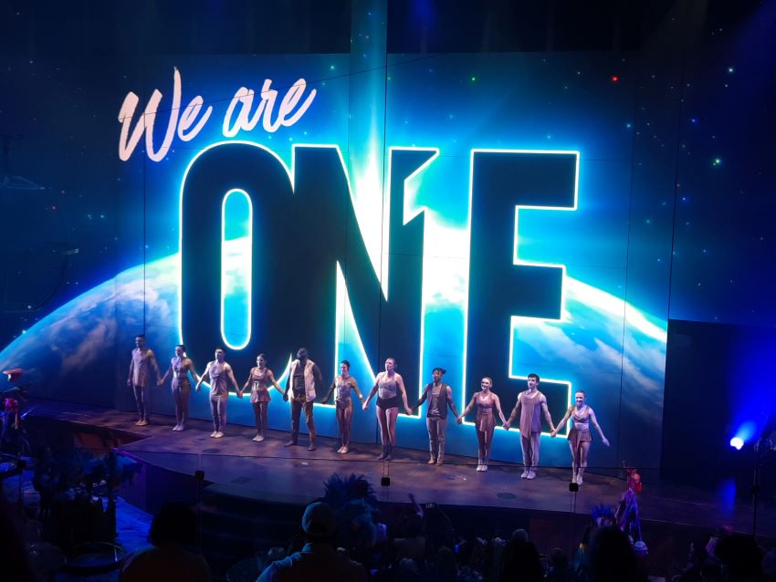 We Are One theater show on the Carnival Mardi Gras cruise ship