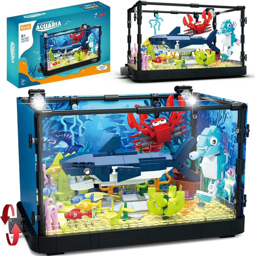 gifts for a child who loves marine life and aquariums- fish tank building block aquarium STEM set