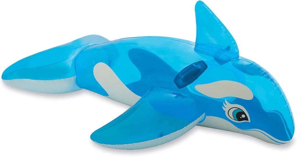 best gifts for a child who likes marine life and aquariums - blue whale intex ride on pool float 