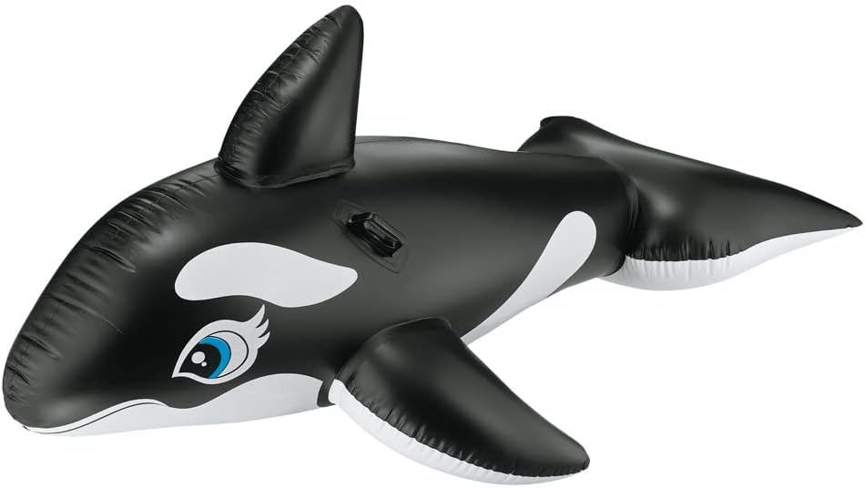 best gifts for a child who likes marine life and aquariums - killer whale orca intex ride on pool float 