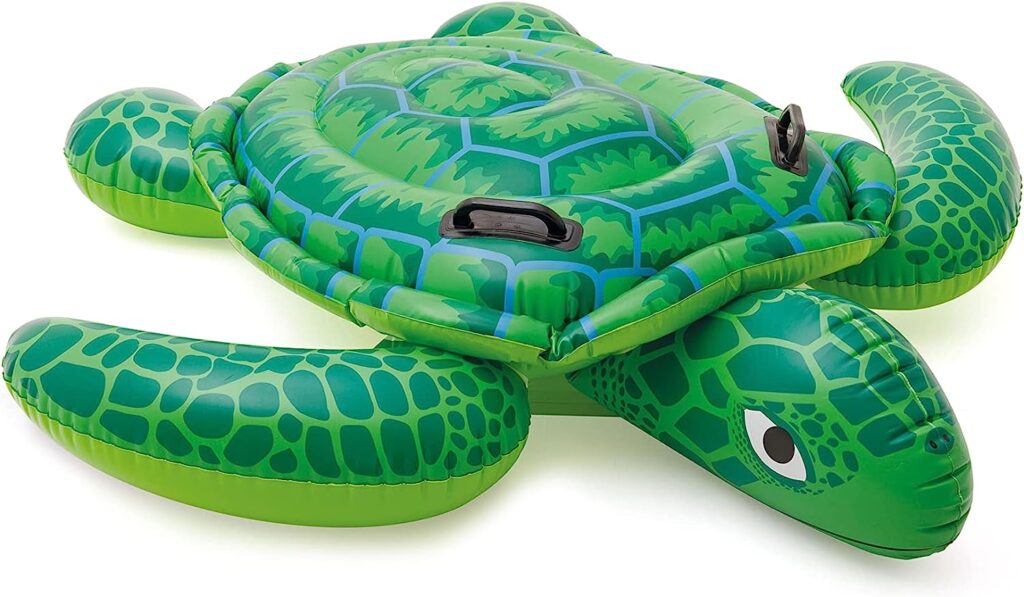 best gifts for a child who likes marine life and aquariums - sea turtle intex ride on pool float 