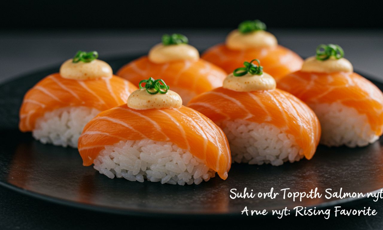 Sushi Order Topped with Salmon nyt