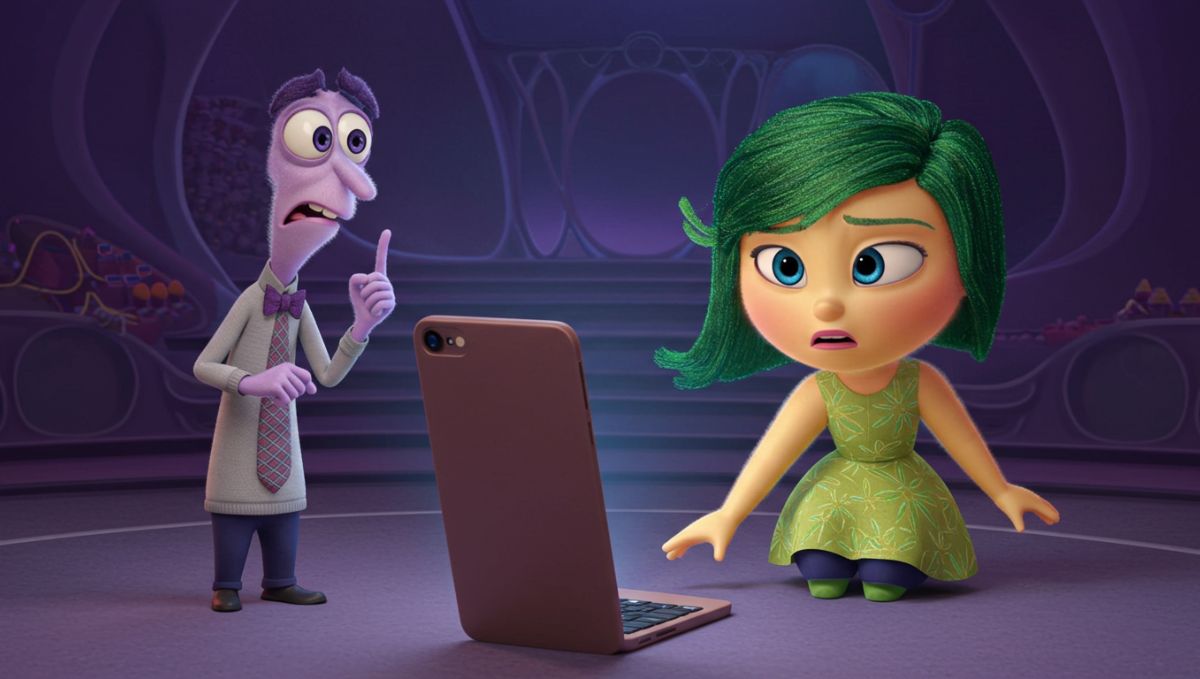 Inside Out 2 Glued to Phone